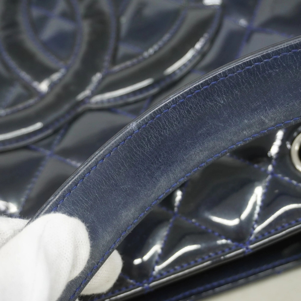 CHANEL Blue Leather Tote Bag - Picture 8 of 11